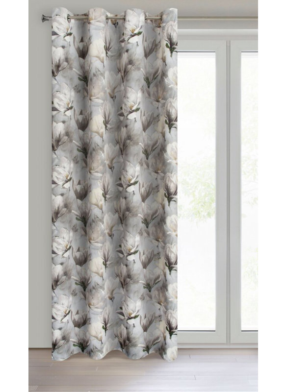 Lari Room Darkening Curtain Single Panel, Grey/Brown/Blue