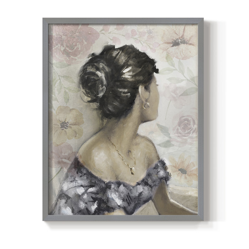 «Romantic Gaze», reproduction encadrée - bois massif, H 30 po x l 24 po, Gris