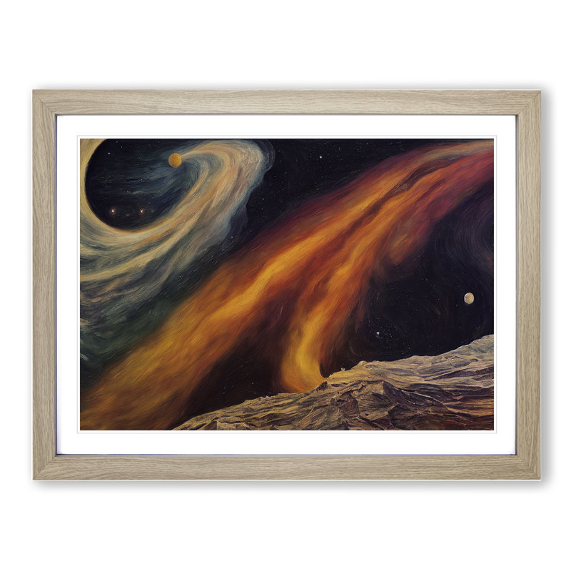 The Cosmos - Single Picture Frame Print, 34cm H x 46cm W, Light Grey/Brown