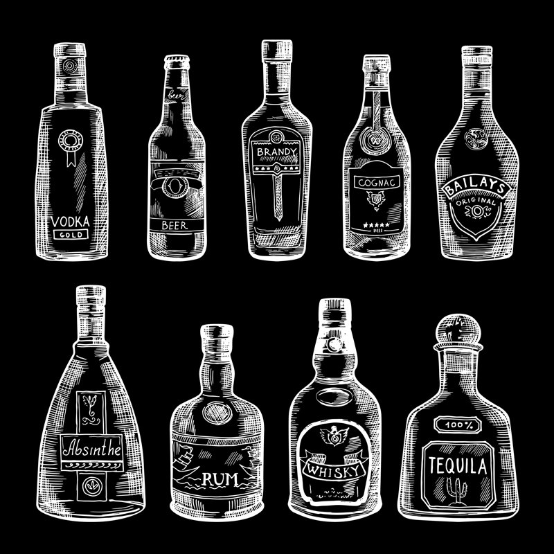 Liquor Bottle by ONYXprj - Wrapped Canvas Print, 30cm H x 30cm W