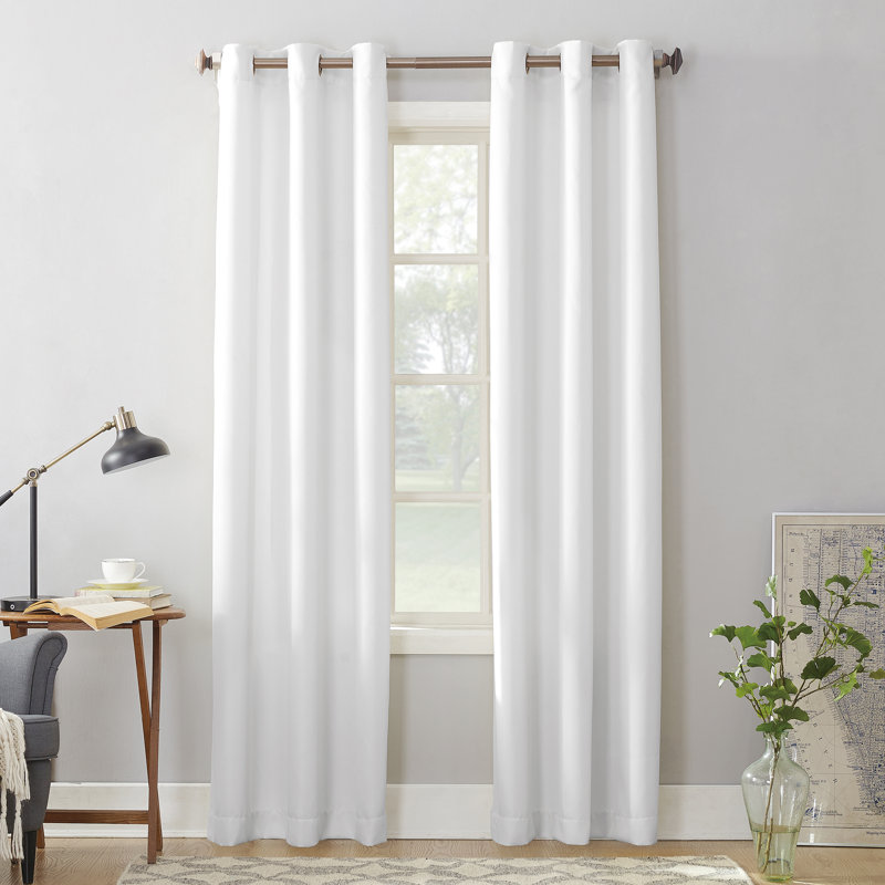 Panneau de rideau simple semi-diaphane avec œillets - Basics by Wayfair ™, Blanc, l 50 po x L 108 po