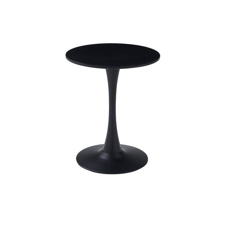 Table de salle à manger ronde noire, table de salle à manger moderne, table de salle à manger, plateau de table en panneau de fibres à densité moyenne et base mate peinte par pulvérisation en fer, table de salle à manger ovale, table basse Mid-Century pour le salon 24 pouces, cuisine à domicile, petits espaces