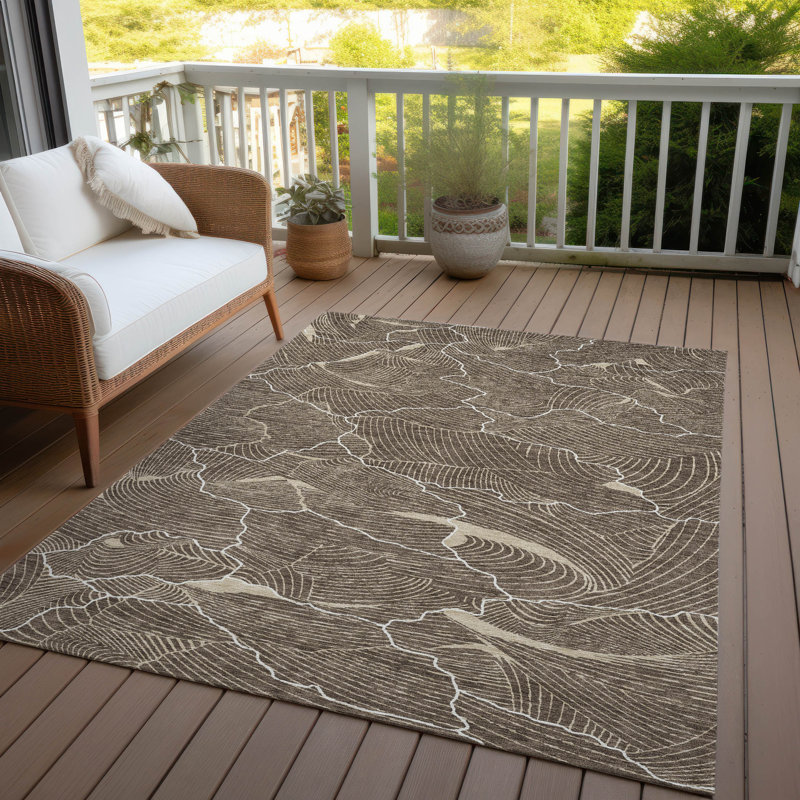 Tapis intérieur / extérieur brun Sahari , 10 pi x 14 pi