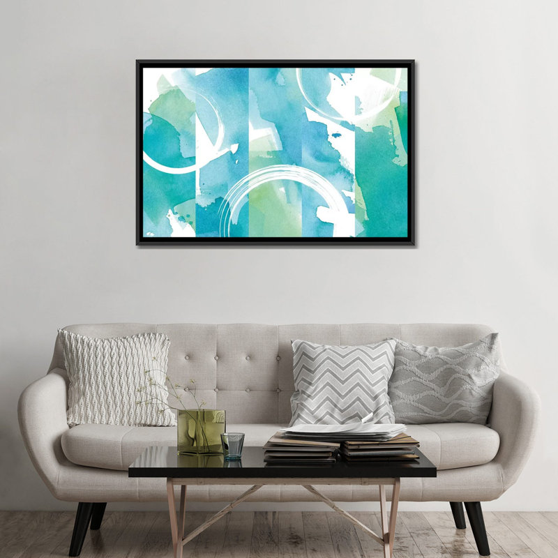 « côtier sensation i », impression sur toile, H 18 po x l 26 po x P 1,5 po, Toile avec cadre noir, Pas de tapis