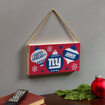 New York Giants 6 x 11  Holiday Wood Wall Sign