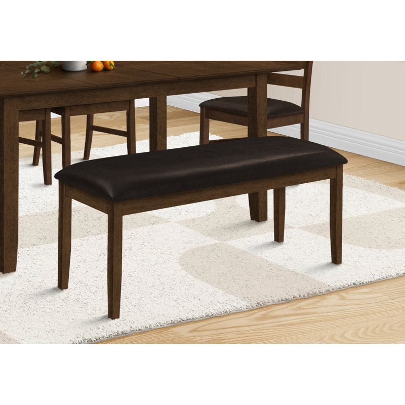 Banc en similicuir Jeanny, Brun, Brun, H 20,25 po x l 47,5 po x P 16 po