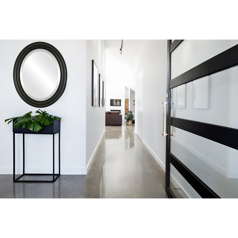 Reisman Oval Mirror, 27" H x 21" W, Matte Black