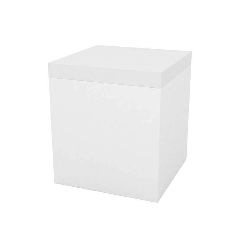 Jut Outdoor Ottoman with Cushion, White