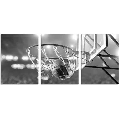 Latitude Run® Lebron James Flying Dunk NBA Basketball Sport WallArt Canvas  Poster Print Wall Decor On Paper Print