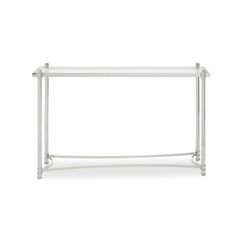 Leyla 130cm Glass Top Console Table, Clear, Silver