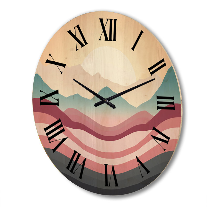 Horloge murale Bold Graphic Sunsetin, Très grand
