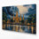 Art mural bleu sur toile, cités, villes, Thaïlande