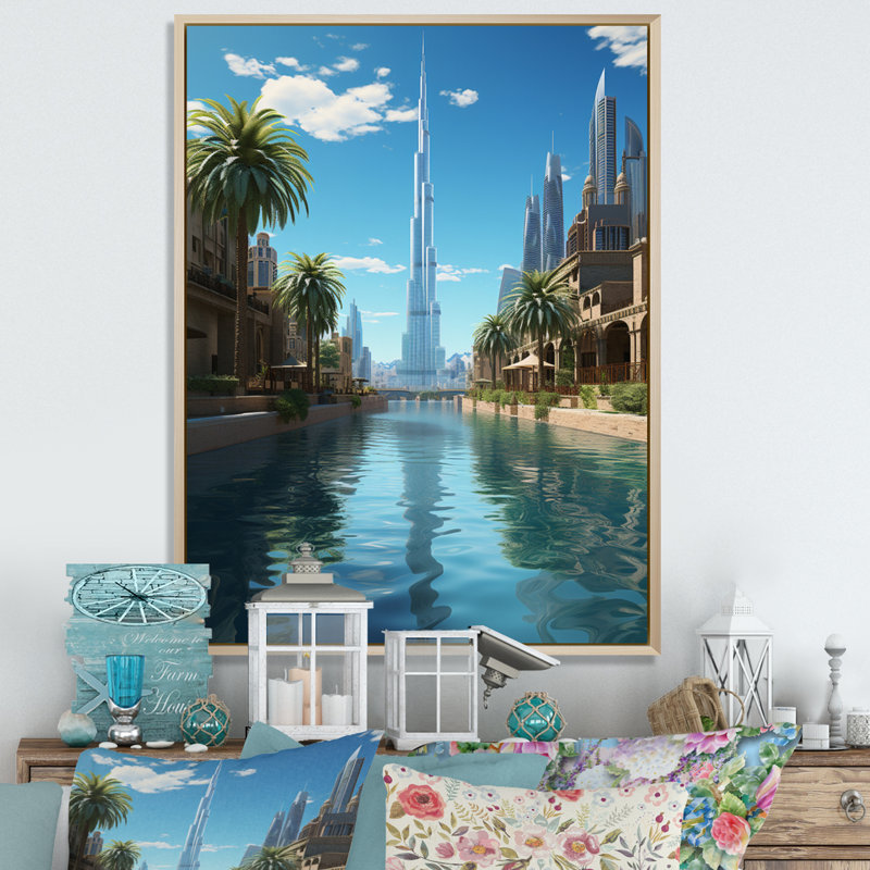 Cityscapes, reproduction d'art sur toile, H 32 po x l 24 po x P 1 po, Cadre naturel flottant