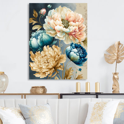Vibrant multicolore floral bouquet IV - peinture sur toile