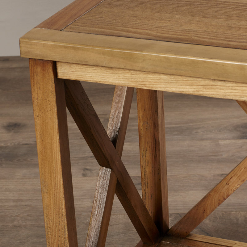 Paignt Solid Wood End Table, Oak
