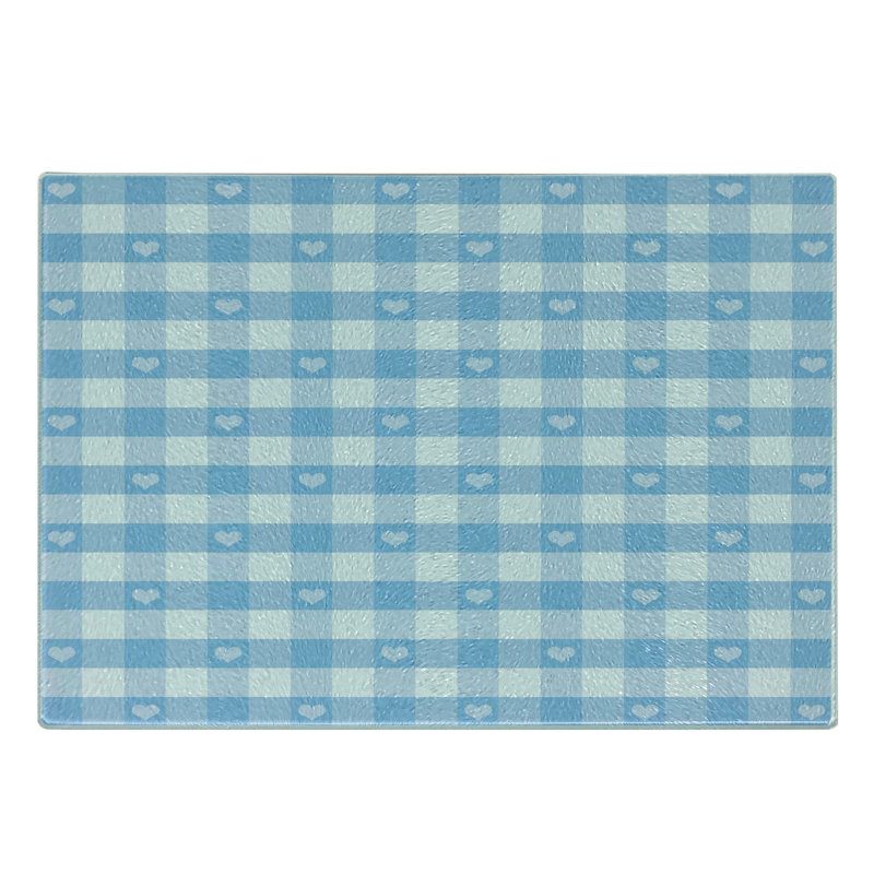 Planche à découper en verre trempé à carreaux Ambesonne