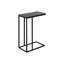 Table à collation dans le salon - stratifié gris, finition stratifiée de la pièce supérieure, base en métal noir
