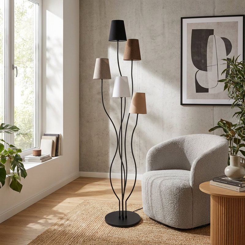 Botanical Cluster Fabric Shade Floor Lamp