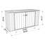 Absco Utility 7’6” W x 2’8” D Metal Galvanized Steel Garbage Can Storage Shed Woodland Grey-97830531