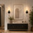 2-Pack Rechargeable Wall Sconces, Battery Operated Dimmable Wall Lamp with Remote Control, Black Wireless Wall Sconce,for Indoor Bedroom, Living Room,Hallway(Bulb Included)