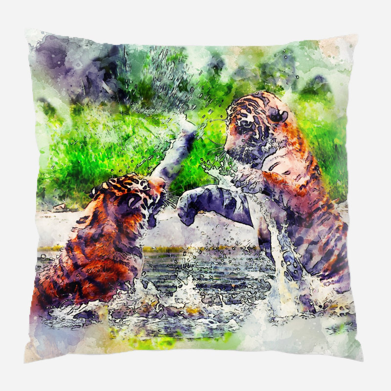 Coussin tiger Emblyn, Microsuède, Intérieur
