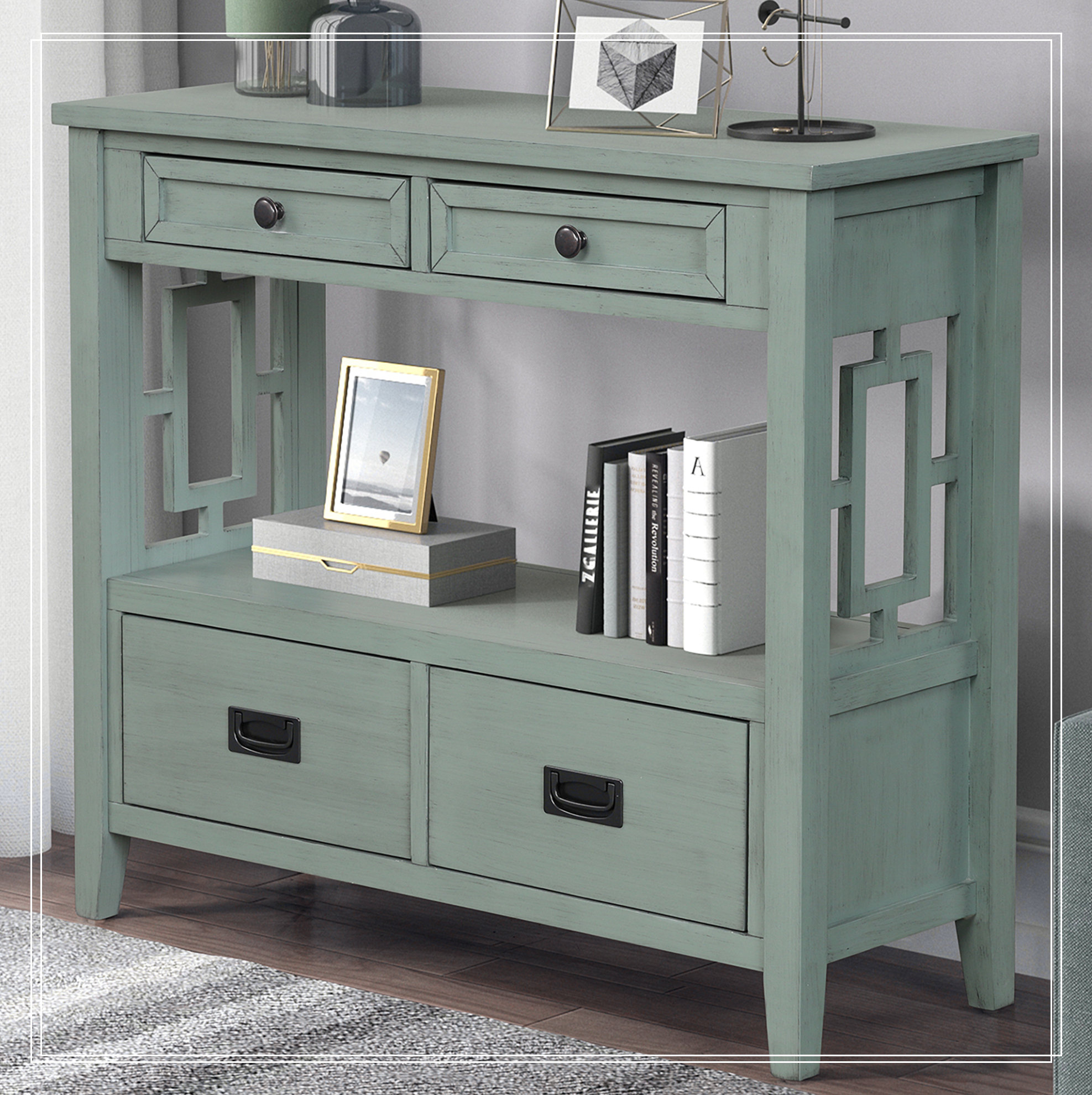 Lark Manor™ 36'' Farmhouse Pine Wood Console Table Entry Sofa Table ...