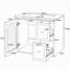 Meuble-lavabo de 61 cm avec lavabo en céramique, armoire murale à 1 porte et 2 tiroirs, structure en bois massif et MDF, style moderne et luxueux, noir-2030300377
