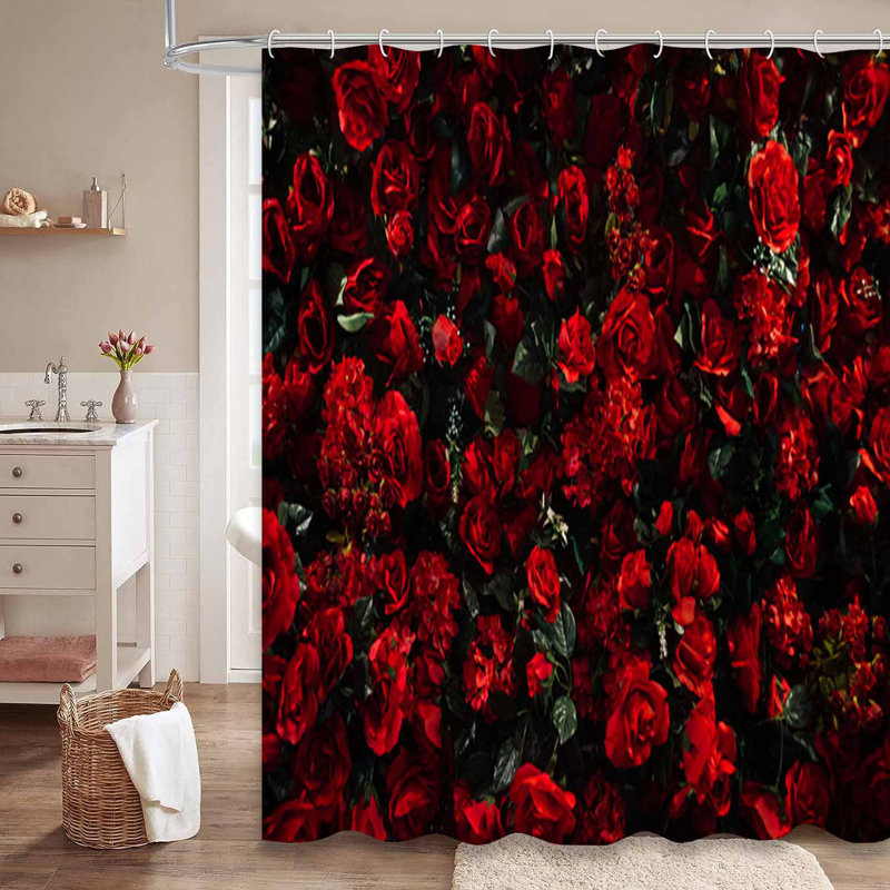 Bouquet de fleurs rouges avec 12 crochets, L 72 po x l 84 po