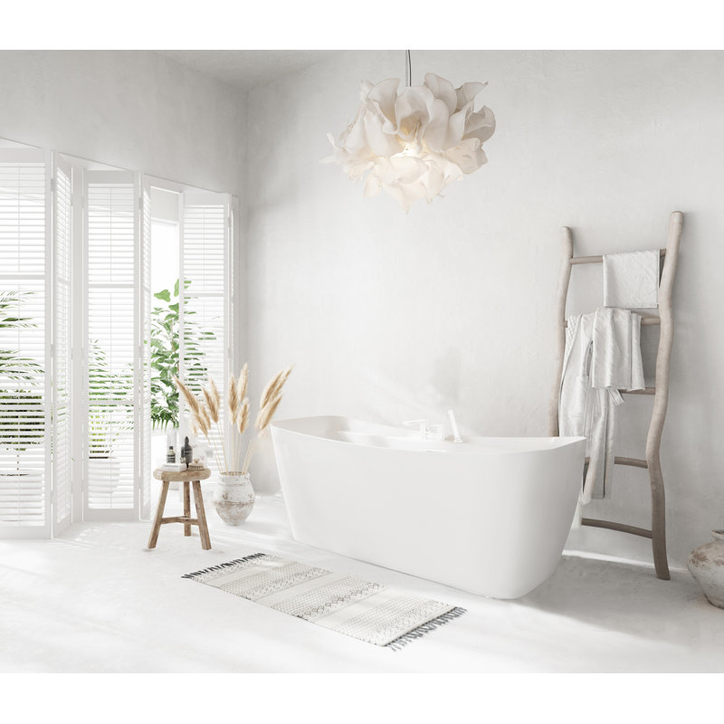 Baignoire de trempage autoportante Dezra, Blanc poli