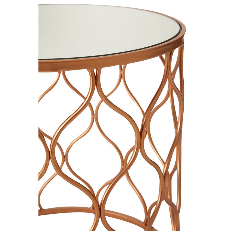 Lizeth Glass Top Pedestal Nesting Tables