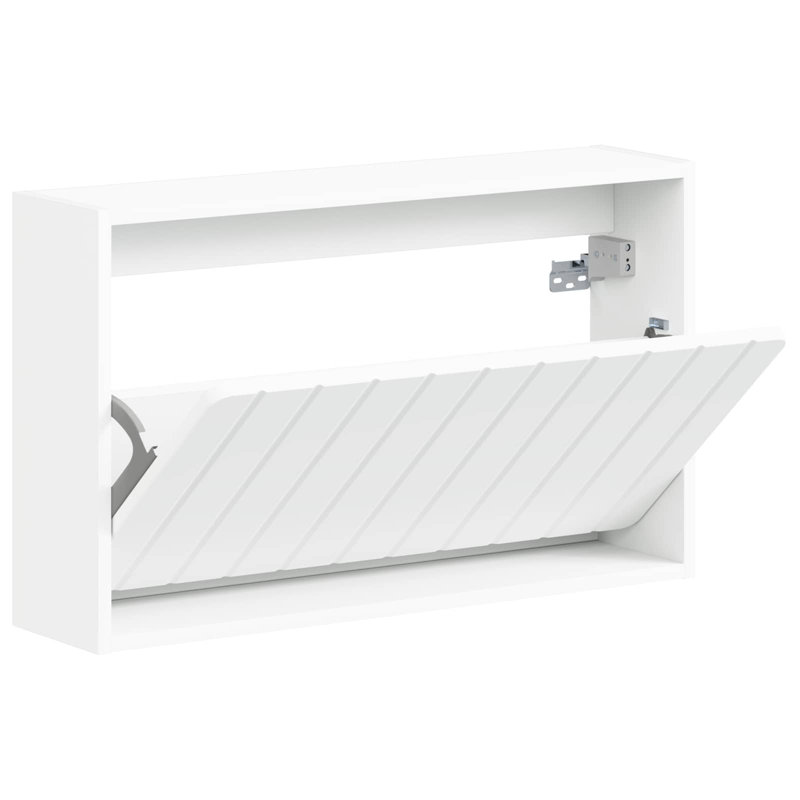 Flip Down Shoe Storage, 43 cm H x 71 cm W x 17 cm D, White