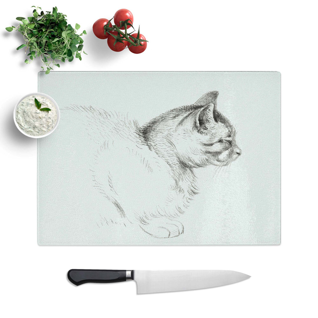 Tempered Glass Cat Chopping Board