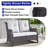 Schutt 50" Wide Outdoor Wicker Loveseat With Cushions-87748643-87748646