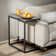 Gilsum Wood C Table End Table with Metal Base for Sofa, Bed Side