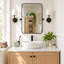 Set of 2 Rectangle Metal Framed Pivot Wall Mirror Bathroom Mirror Dresser Mirror, 91×61 cm, 80×58 cm-1282869905