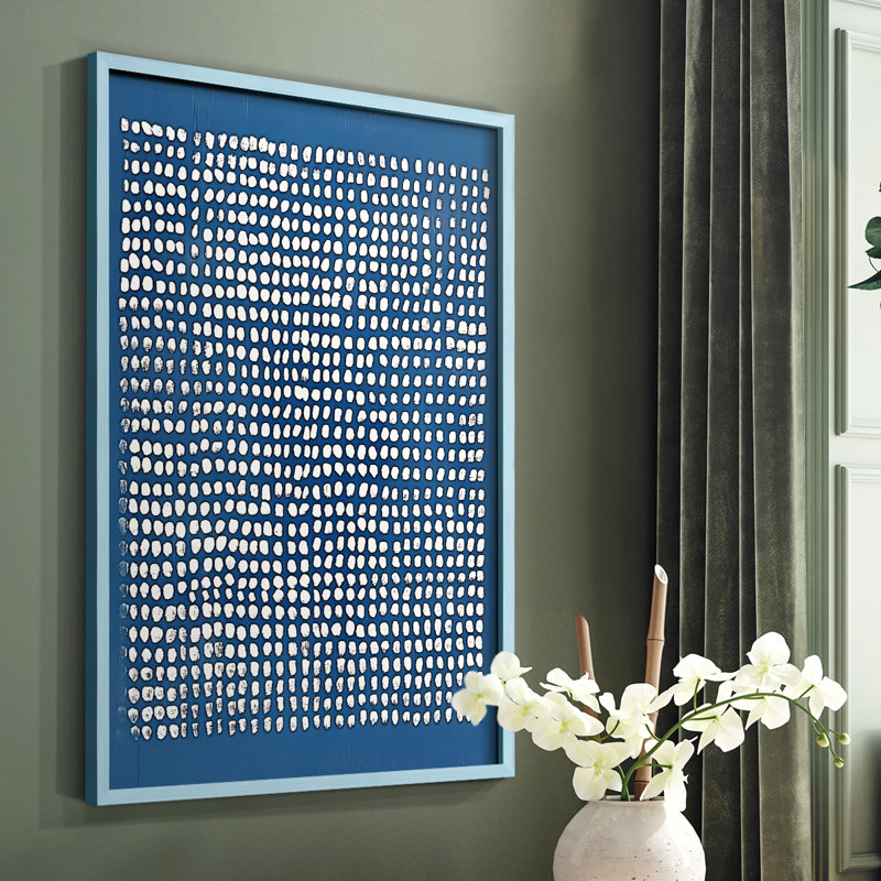 Abstrait, reproduction encadrée CCXVI - prêt à être accroché, H 29 po x l 23 po, Bleu