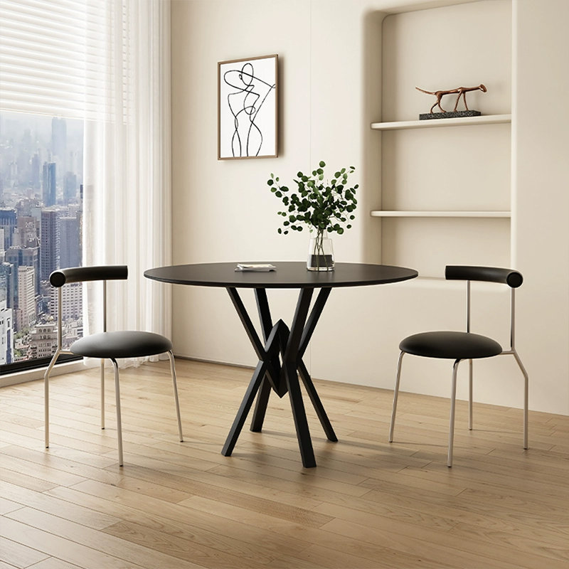 Table de salle à manger noire en pierre frittée, H 29,53 po x L 39,37 po x l 39,37 po