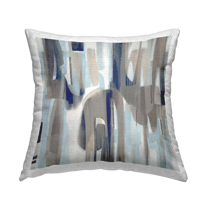 Abstract Neutral Tones Square Outdoor Throw Pillow