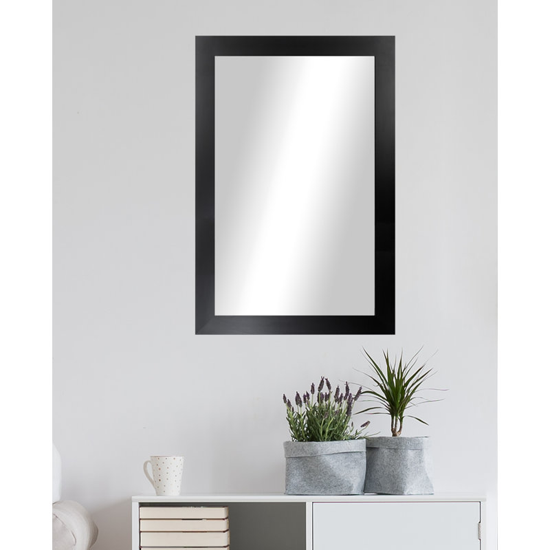 Miroir d'appoint mural Alacazar, Noir, 35,5 po x 29,5 po