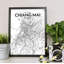 Chiang Mai City Map - Unframed Graphic Art Print on Paper-1767297386-1849918866