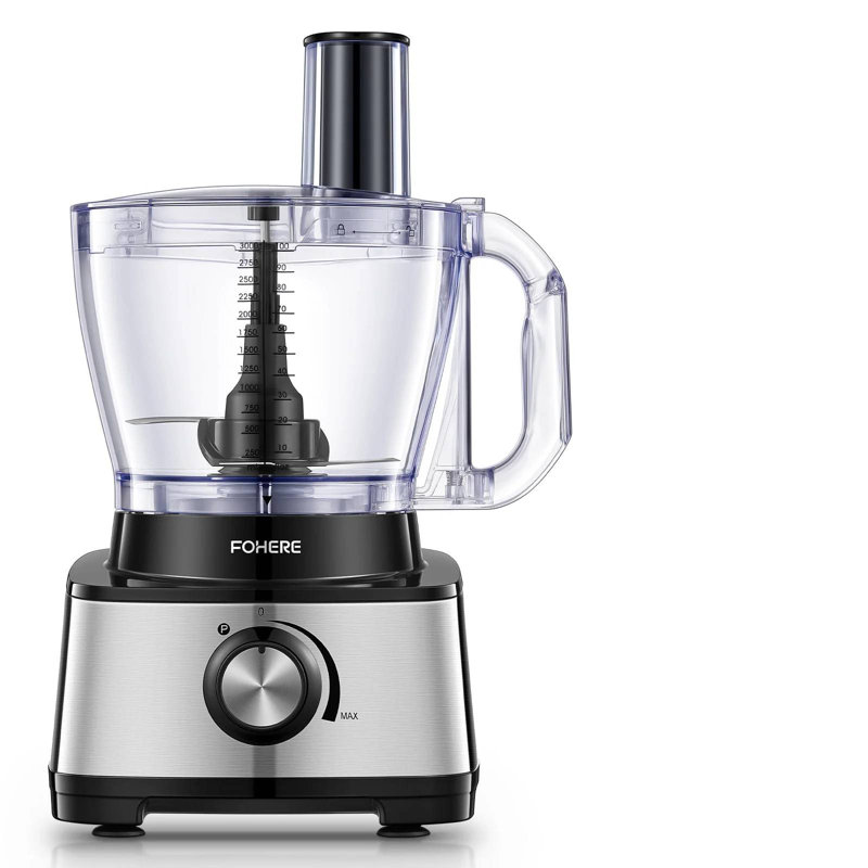 Robot culinaire 14 tasses, 800 W, 2 vitesses, 6 fonctions pour déchiqueter, trancher, pétrir, émulsionner et presser