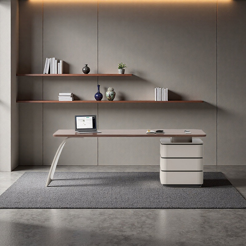 Bureau en bois massif massif, H 29,53 po x l 55,12 po x P 27,56 po, Blanc