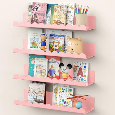 Tablettes flottantes, 4 pièces, rose