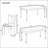 6-Piece Dining Set Wooden Table and 4 Chairs with Bench for Dining Room