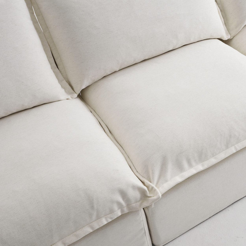 Fauteuil d'appoint rembourré Giannella, Crème, crème