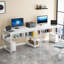Bureau d'ordinateur 78,74 "pour deux personnes avec bibliothèque, long bureau double pour bureau personnel-959862461