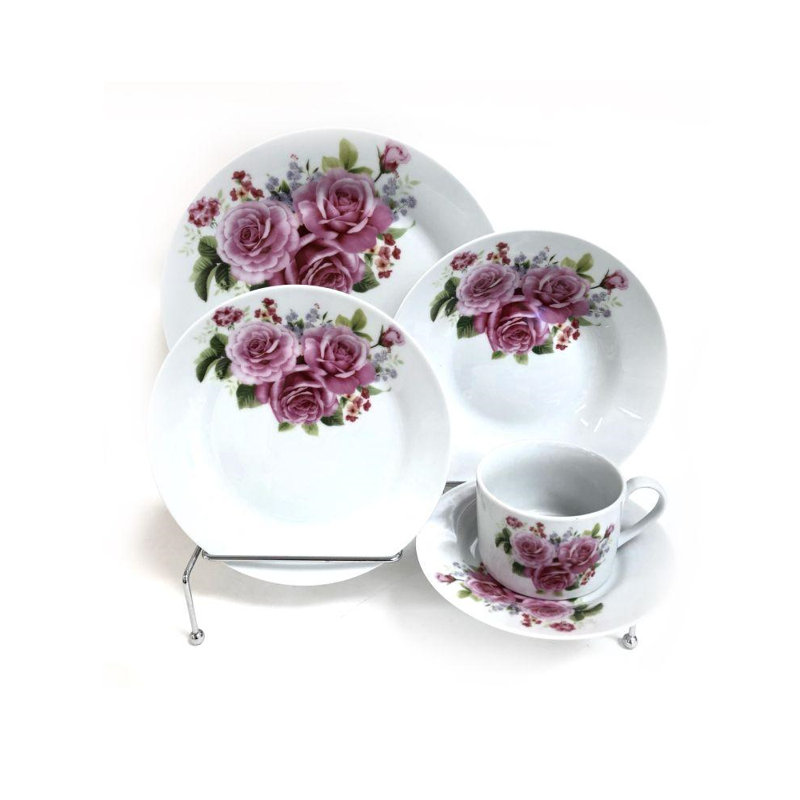 Service de table 20 pièces, service pour 4 Constantino Bouquet Of Flower