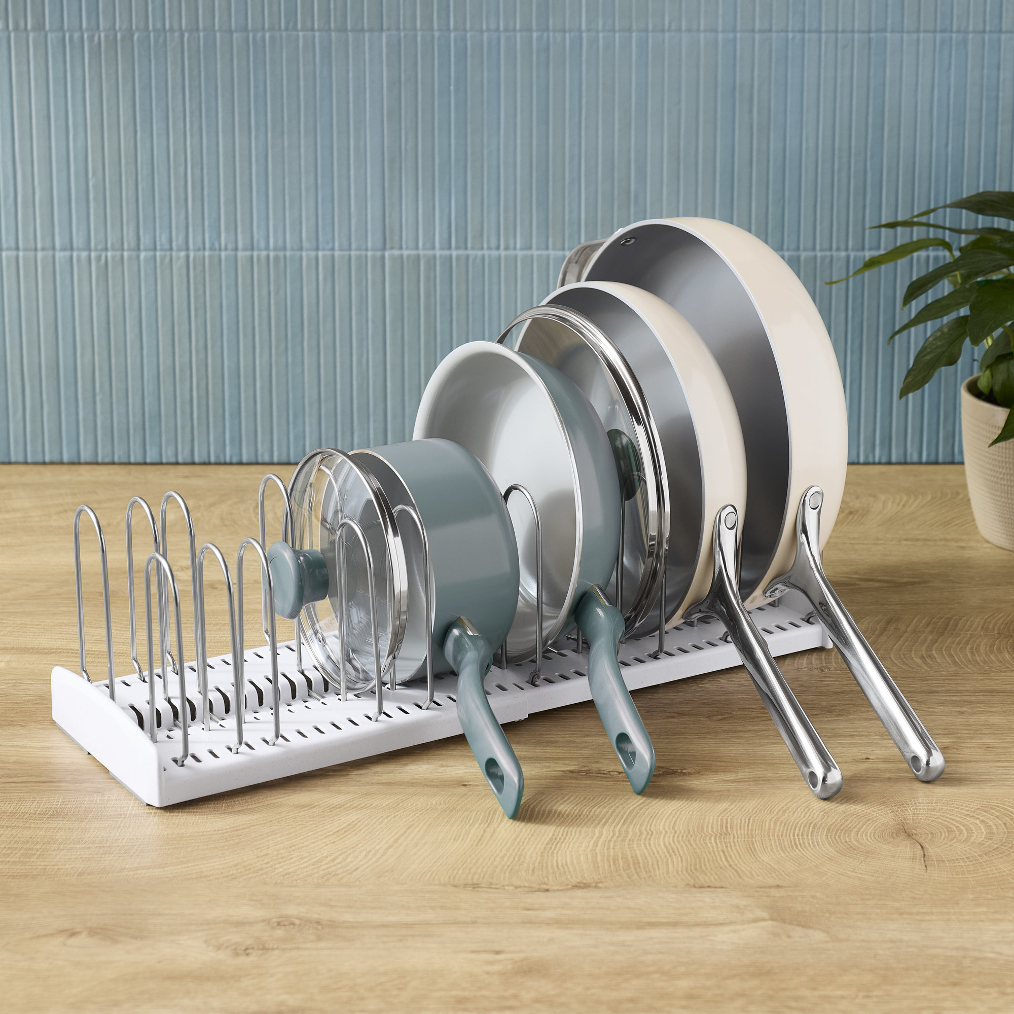 Support Mural Pour Couvercles De Casseroles - Lot De 6 Paires, Réglable, En Plastique ABS Pour Cuisine Organisée