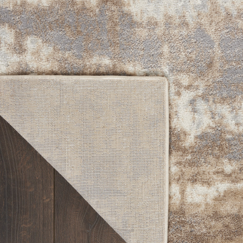 Tapis gris / ivoire Jens, Rectangle 5 pi 3 po x 7 pi 3 po