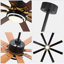 Grand ventilateur de plafond moderne 72 pouces noir avec lumière DEL et télécommande, ventilateur de plafond silencieux réversible à 6 vitesses pour grandes pièces